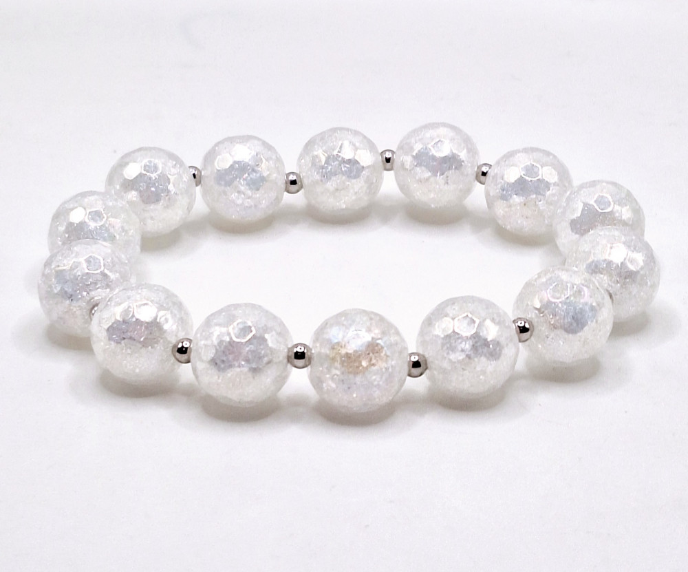 Браслет из граненого сахарного кварца