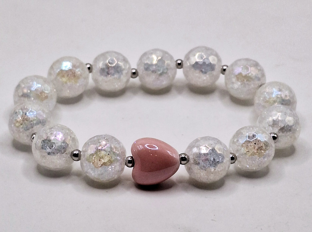 Браслет из граненого сахарного кварца 