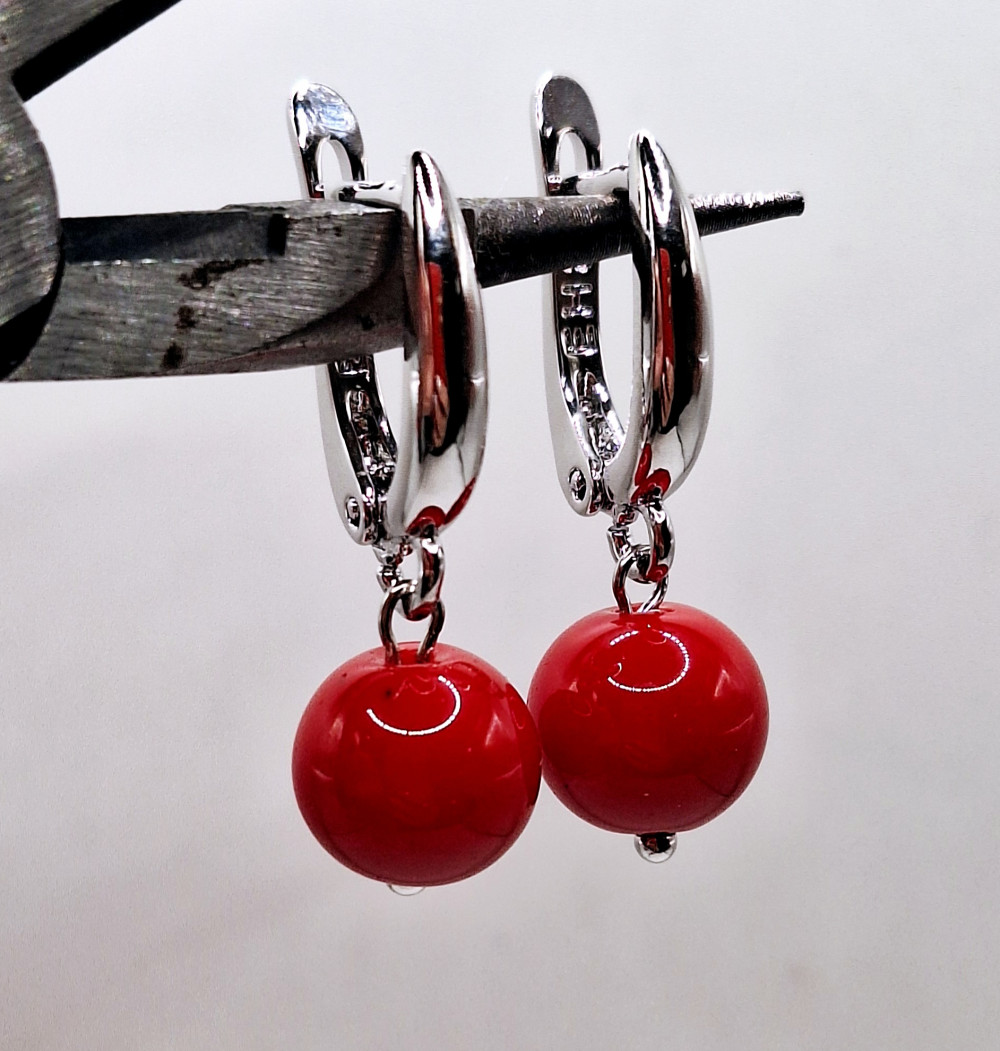 Серьги с кораллом