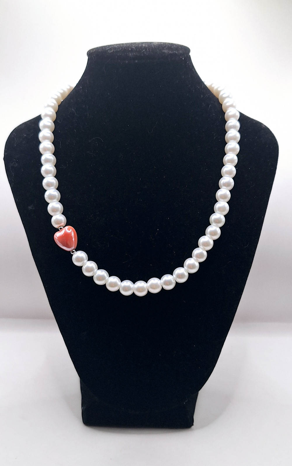 Колье ( сердечко персиковое)