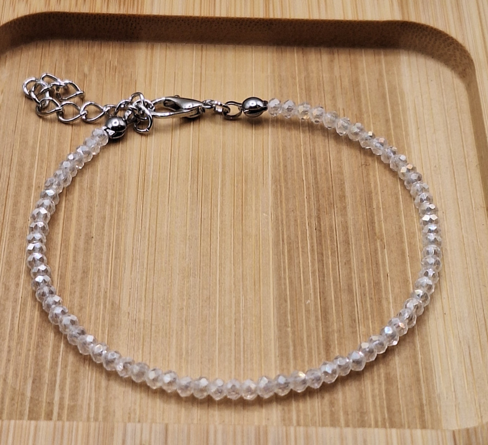 Браслет из хрусталя 3мм ручная работа