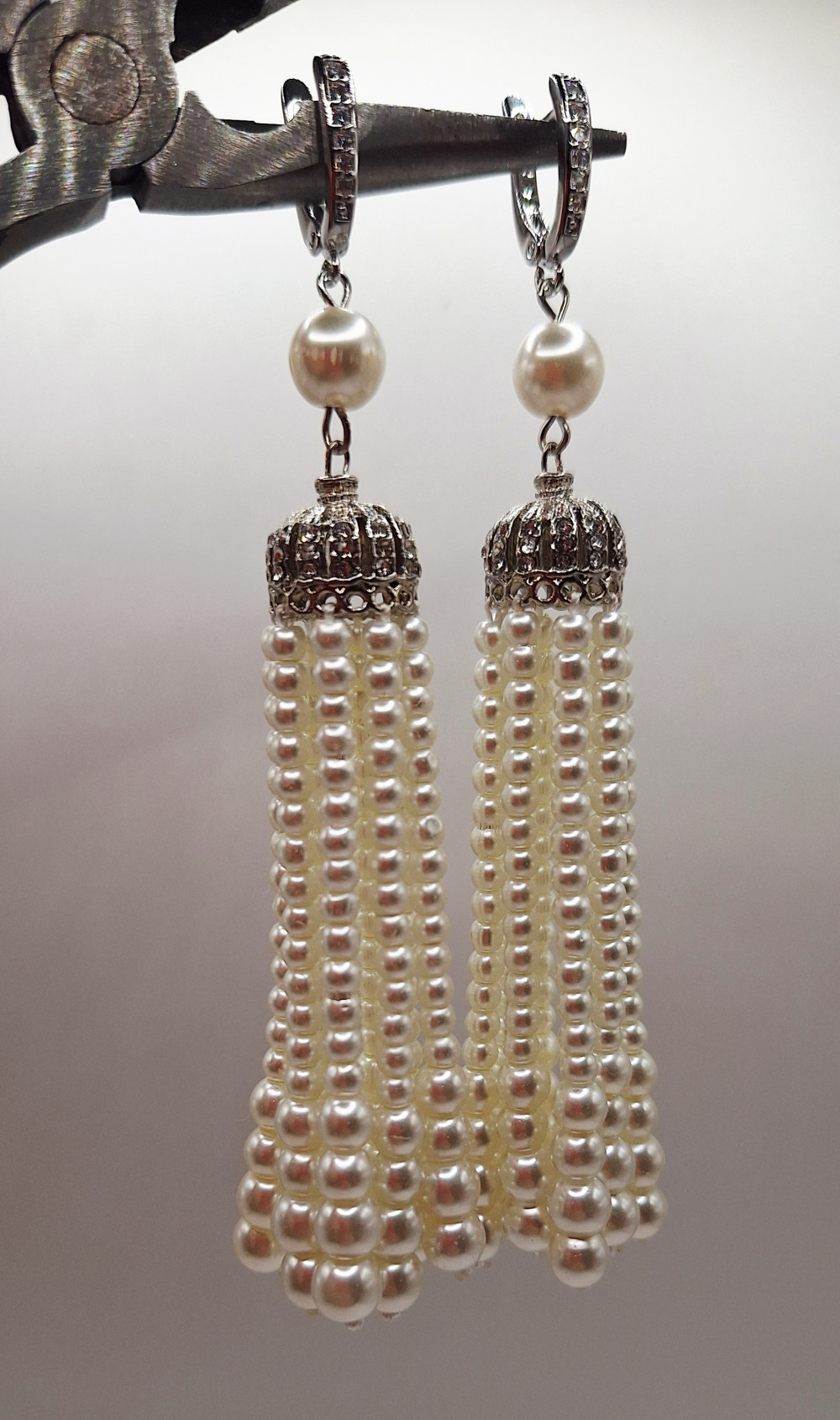 Серьги (11см) англ.з   ручная работа