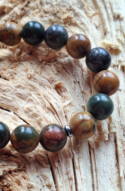 Браслет из яшмы пикассо 10мм (17р) 