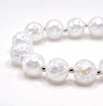 Браслет из граненого сахарного кварца