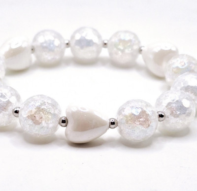 Браслет из граненого сахарного кварца