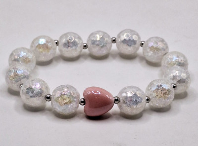 браслет из граненого сахарного кварца 