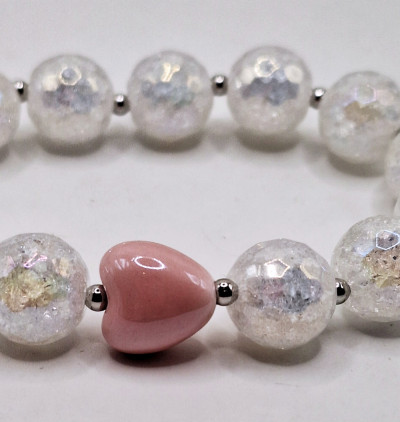 Браслет из граненого сахарного кварца 