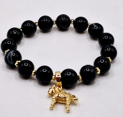 браслет из черного агата ручная работа