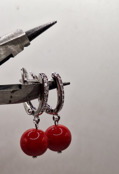 Серьги с кораллом