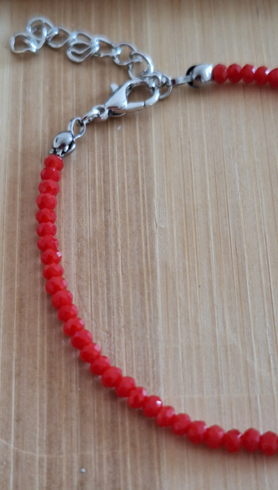 Браслет из хрусталя 2мм ручная работа