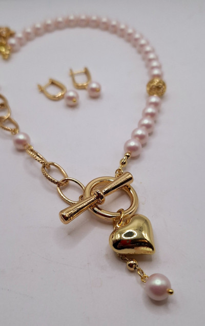 Колье из розового жемчуга майорка 