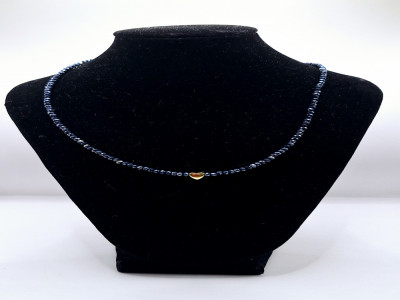 чокер (41-42см) хрусталь 3мм с сердечком