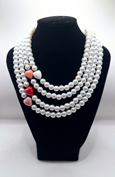 Колье ( сердечко розовое)