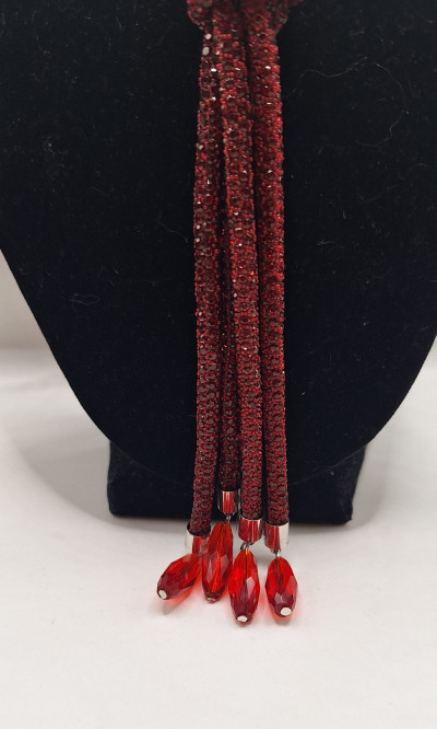 Колье-трансформер красное