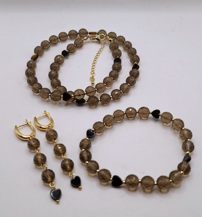 Браслет из дымчатого кварца (18р)