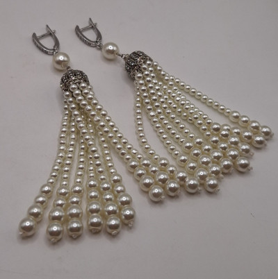 Серьги (11см) англ.з   ручная работа