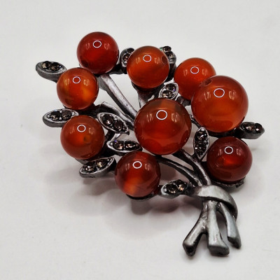 брошь с сердоликом (5см)