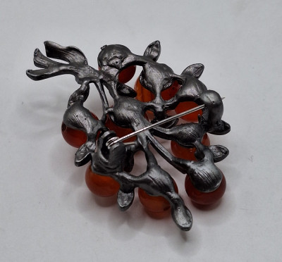 Брошь с сердоликом (5см)