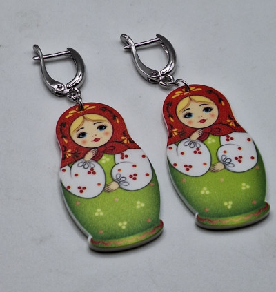 Серьги (6.5см) ручная работа