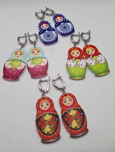 Серьги (6.5см) ручная работа