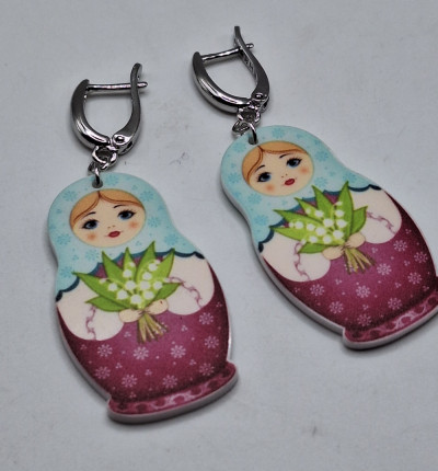 Серьги (6.5см) ручная работа