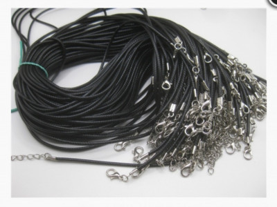 шнурок вощеный черный(65см) 10шт  толщина 2мм