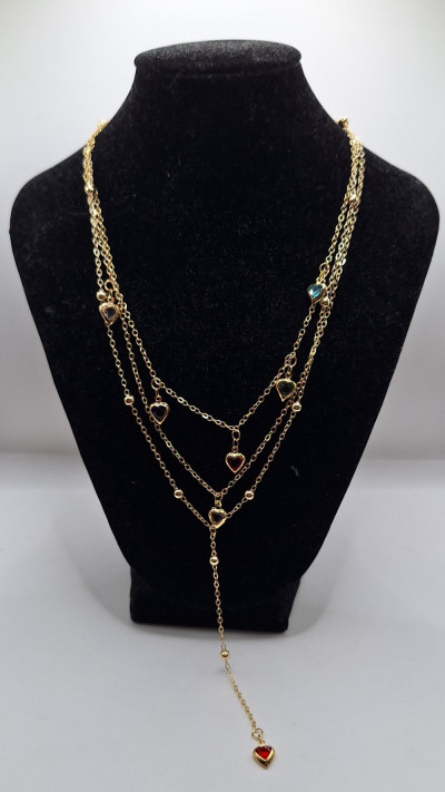 колье камни цветные