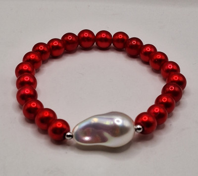 браслет с жемчугом майорка ручная работа