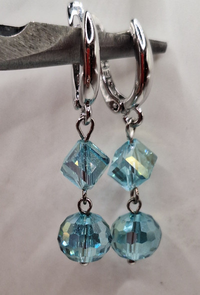 серьги(4.5см) ручная работа